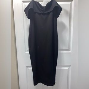 Black off shoulder midi dress good condition size medium